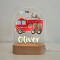 Personalized LED Night Light - Fire Truck Design