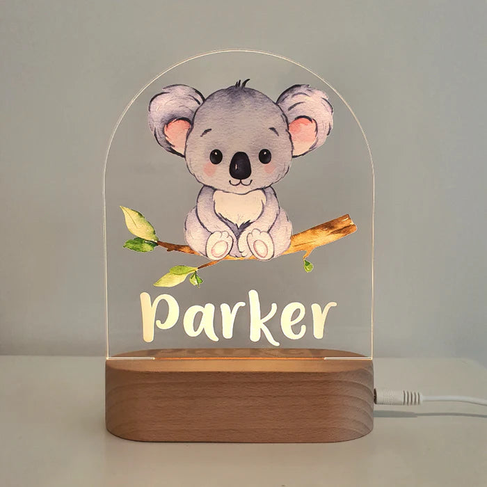 Personalized Koala Night Light - Custom Name Baby Gift
