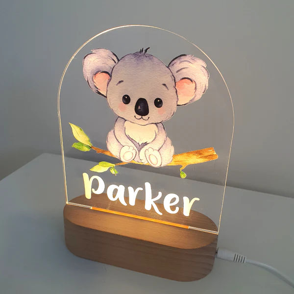 Personalized Koala Night Light - Custom Name Baby Gift