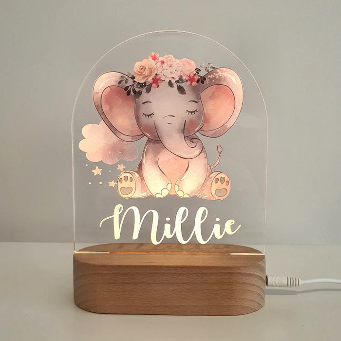 Personalized LED Night Light - Elephant Design