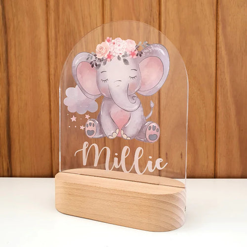 Personalized LED Night Light - Elephant Design